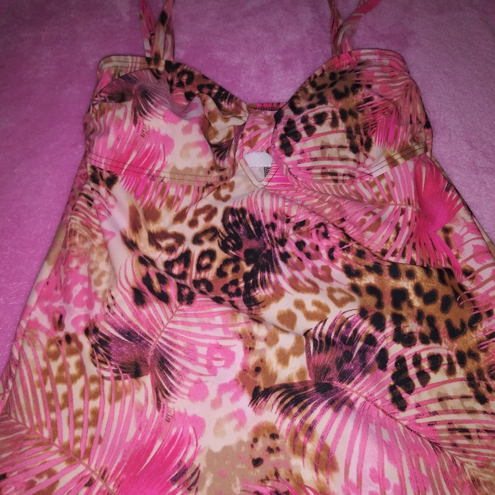Hot Pink&Leopard Tanktini / Camisole Top